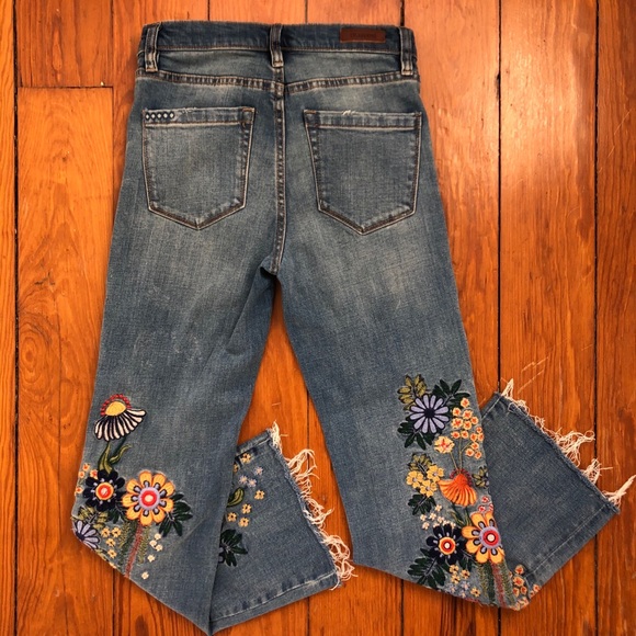 Embroidered Great Jones High Rise Crop Jeans - Picture 2 of 6